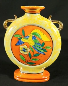 Antique Hotta Yu Shoten & Co. Lusterware Disk Vase Two Handled Vase Japan - Picture 1 of 12