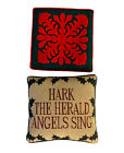 Decorative Tapestry Pillow w/ 12x12 Hark the Herald Angels Sing Green/Red Cover