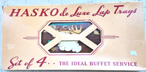 HASKO De Luxe Lap Tray Set of 4 The Ideal Buffet Service in box perfect