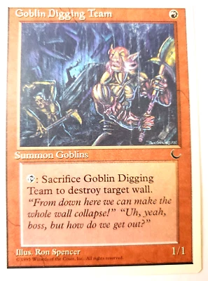 MTG Magic The Gathering Card Goblin Digging Team Summon Goblins Red The Dark - Image 1 of 2