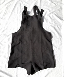 Mono informal de verano con correa de corbata negro bolsillos sin mangas OSFM - Imagen 1 de 4