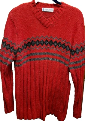 Suéter Rojo Geométrico XL De Colección Marsh Landing Para Hombres 48x31 Foto 1 de 4