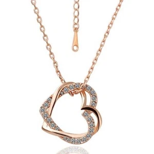 Lau-Fashion Herz Halskette Anhänger Schmuck Zirkonia Strass vergoldet Ø 25mm - Bild 1 von 2