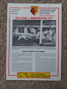 88/9 Watford vs ManchesterCity (FA Youth Cup Final 2nd Leg) - Picture 1 of 3