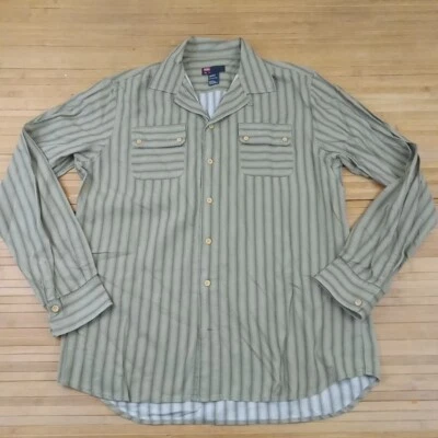 Diesel зеленый в полоску платье рубашка XL - Изображение 1 из 4