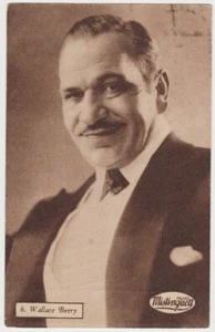 Tarjeta coleccionable grande Wallace Beery circa 1930 Mistinguett estrellas de cine #6 - Imagen 1 de 2