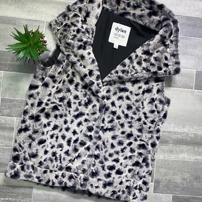 Chaleco Anthropologie Piel Sintética Dylan Pequeño Leopardo Preppy Naturecore Cálido Mob Esposa Foto 1 de 4