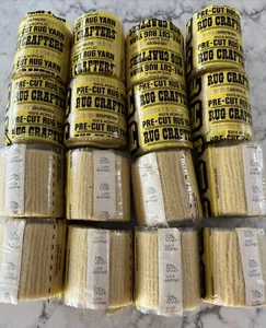 RC Pre Cut Rug Yarn Rug Crafters Col 002 Wheat Yellow Tan 16 Packs Latch Hook - Picture 1 of 11