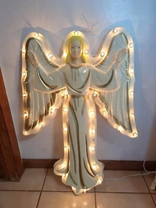 Vintage Empire Blow mold Lighted Angel Plaque Hanging With Box 33" Indoor/Out - Picture 1 of 10