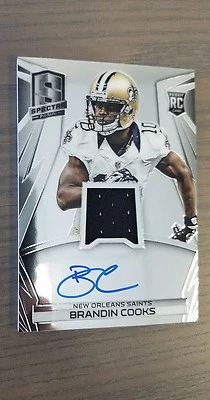 Brandin Cooks 2014 Panini Spectra ON CARD Auto jersey RC 136/149 Patriots - Image 1 of 2