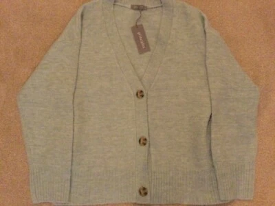 PRINCIPLES Ladies UK Medium CARDIGAN Long Line MINT GREEN KNIT With Side Slits - Image 1 of 4
