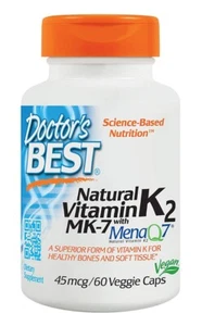 Doctor's Best Natürliches Vitamin K2 mit MenaQ7 45 µg 60 pflanzliche Kapseln - Bild 1 von 1