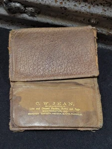 Antike Werbe-Geldbörse CW Jean Geflügel Eier Käufer Worthington Elnora Indiana - Bild 1 von 6