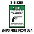 Gun Sign Sticker Decal Lawful Concealed  Carry Welcome Here