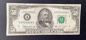 1974 $50 Dollar Bill Note Nice crispy bill. A07732249A - Picture 1 of 6