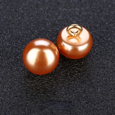 10Pcs 10mm Half Ball Dome Pearl Buttons with Metal Shank DIY Sewing Clothes - Image 1 of 4