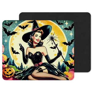 Retro Witch Anti - Slip desk mouse mat. Laptop, Office, Ipad, PC, - Picture 1 of 2