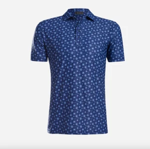 G/Fore Golf Mens Sketch Tech Polo Skull & Ts - Blueprint M / XL / 2XL -BNWT - Picture 1 of 4