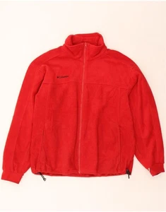COLUMBIA Mens Fleece Jacket UK 40 Large Red Polyester DW54 - Picture 1 of 5