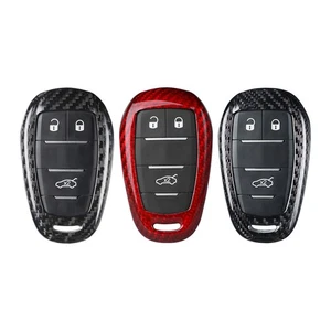 Carbon Fiber Remote Key Shell Cover Case Fit Alfa Romeo Stelvio Black&Red - Picture 1 of 11