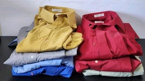 Lot of 7 Pierre Cardin Dress Shirt Size 16 32/33 Long Sleeve Men's Made In Korea - Picture 1 of 14
