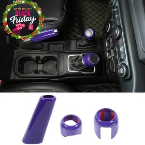 Center Handbrake Brake Gear Shift 4WD Trim Cover for 18+ Jeep Wrangler JL Purple - Picture 1 of 9