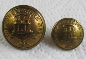 2x British Army:"DORSETSHIRE REGIMENT BRASS BUTTONS" (26mm-19mm, WW1-WW2 Period) - Picture 1 of 3
