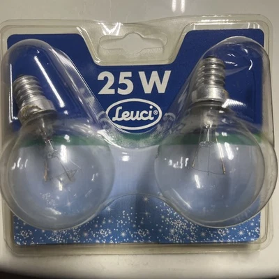 Lampadine Leuci 25w E14 230V Sfera Trasparente incandescenza confezione 2 pezzi - Immagine 1 di 2