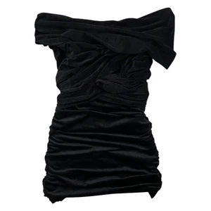 Alexander Wang Velvet Interwoven Off Shoulder Bodycon Mini Dress Black Size XS - Bild 1 von 10