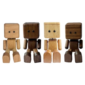 Vierfarbige Walnuss-Duft-Holz-Figur-Dear-Bein-Swing-Roboterauto-Ornament - Bild 1 von 15