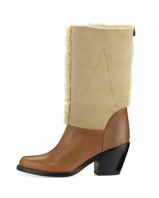 Botas De Biker Western De Shearling Lammfell Chloe Kurtis 37 - Imagen 1 de 4