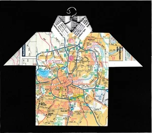 Origami Map Shirt Tennessee, Nashville, Vanderbilt Univ., Berry Hill, Inglewood - Bild 1 von 2