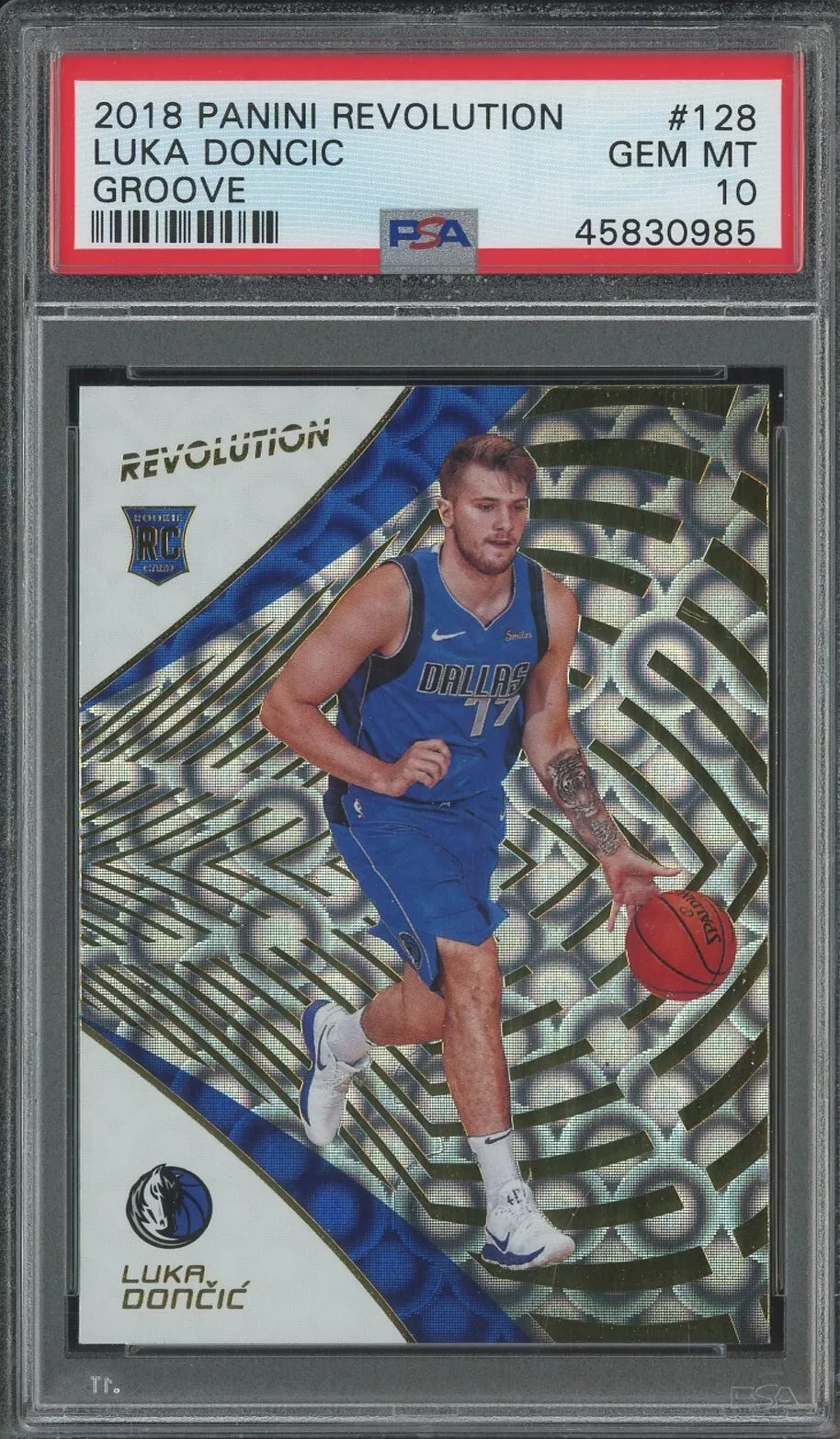 2018-19 Panini Revolution Groove #128 Luka Doncic Mavericks RC Rookie PSA 10