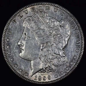 1899-S $1 MORGAN SILVER DOLLAR ✪ AU ALMOST UNC ✪ SCARCE DATE COIN H5 ◢TRUSTED◣ - Picture 1 of 2