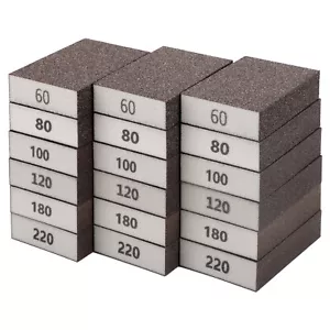 18pcs Drywall Sanding Sponge Set Wet Dry Foam Sand Paper Blocks Pads 60-220 Grit - Picture 1 of 8