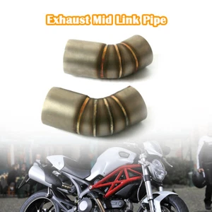 51mm Exhaust Mid Link Pipe 2PCS Motorcycle Fit For Ducati Monster 795 1100 - Picture 1 of 10