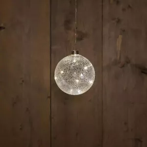 Anna's Collection Glaskugel "Eisregen" mit LED-Beleuchtung Ø 12 cm oder Ø 15 cm - Bild 1 von 1