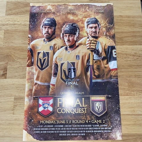 Vegas Golden Knights vs Florida Panthers R4G2 6/5/23 Stanley Cup Finals Poster Cover