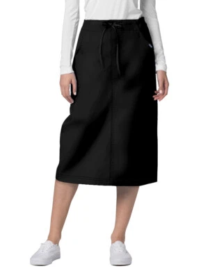 Adar Women Medical Nurse Uniform Mid Calf Length Drawstring 2 Pocket Scrub Skirt - Image 1 of 4