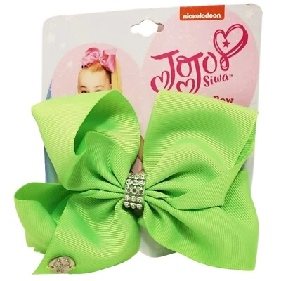 Clipe de cabelo feminino JoJo Siwa Bow Collection médio verde neon acessórios para meninas - Imagem 1 de 4