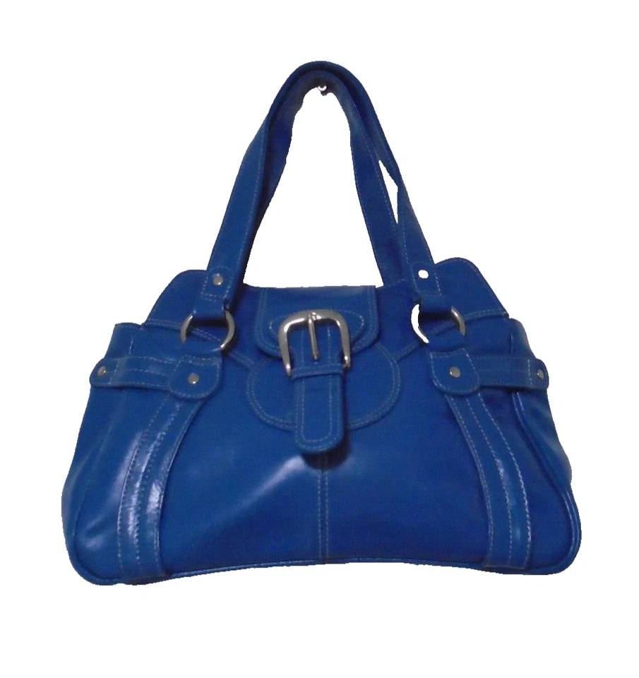 Tommy & Kate Genuine Leather Blue Buckle Magnetic Double Top Handle Handbag NWD - Image 1 of 4
