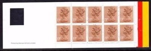 1987 GB 10x 13p £1.30 SECOND CLASS STAMPS Code H MNH Stamp Booklet GI1 - Picture 1 of 2