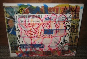 KRIM LENZ ~ UNDERGROUND GRAFFITI STYLE ART ON 10" x 8" CANVAS ~ DIGITALCXRCUS *7 - Picture 1 of 4