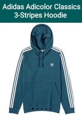 Size L - Adidas Adicolor 3-Stripes Men's Hoodie (Artic Night) - Image 1 of 4