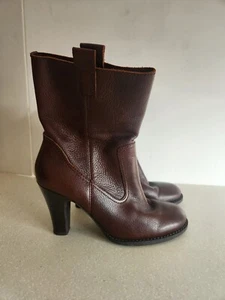 NINE & COMPANY WOMEN ANKLE BOOTS SIZE 8 BROWN LEATHER - Picture 1 of 13