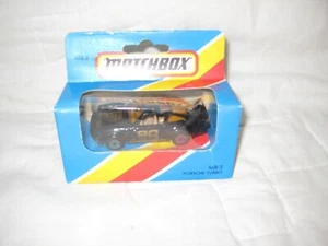 MIB 1978 Matchbox #3 Porsche Turbo, Black w Gold turbo 90 emblems in Display Box - Picture 1 of 6