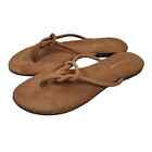 Jeffrey Campbell Malia Leather Knot Thong Sandals Flip Flops Brown Size 6 