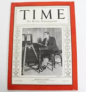 1932 TIME MAGAZINE President de Valera Irish Leader April 11 Sinn Fein Complete - Picture 1 of 9