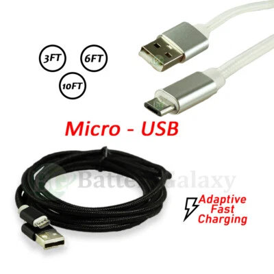 Heavy Duty Micro USB Fast Charger Data Cable Cord For Samsung Android HTC LG US - Image 1 of 4