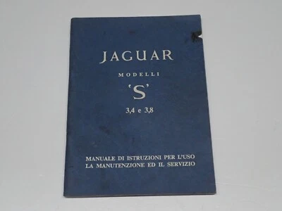 JAGUAR S 3,4 - 3,8 MANUALE DI ISTRUZIONI PER L'US LA MANUTENZIONE ED IL SERVIZIO - Immagine 1 di 4